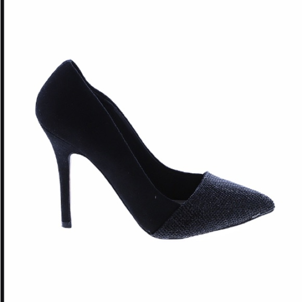 Aldo Black Suede and Rhinestone Stilettos